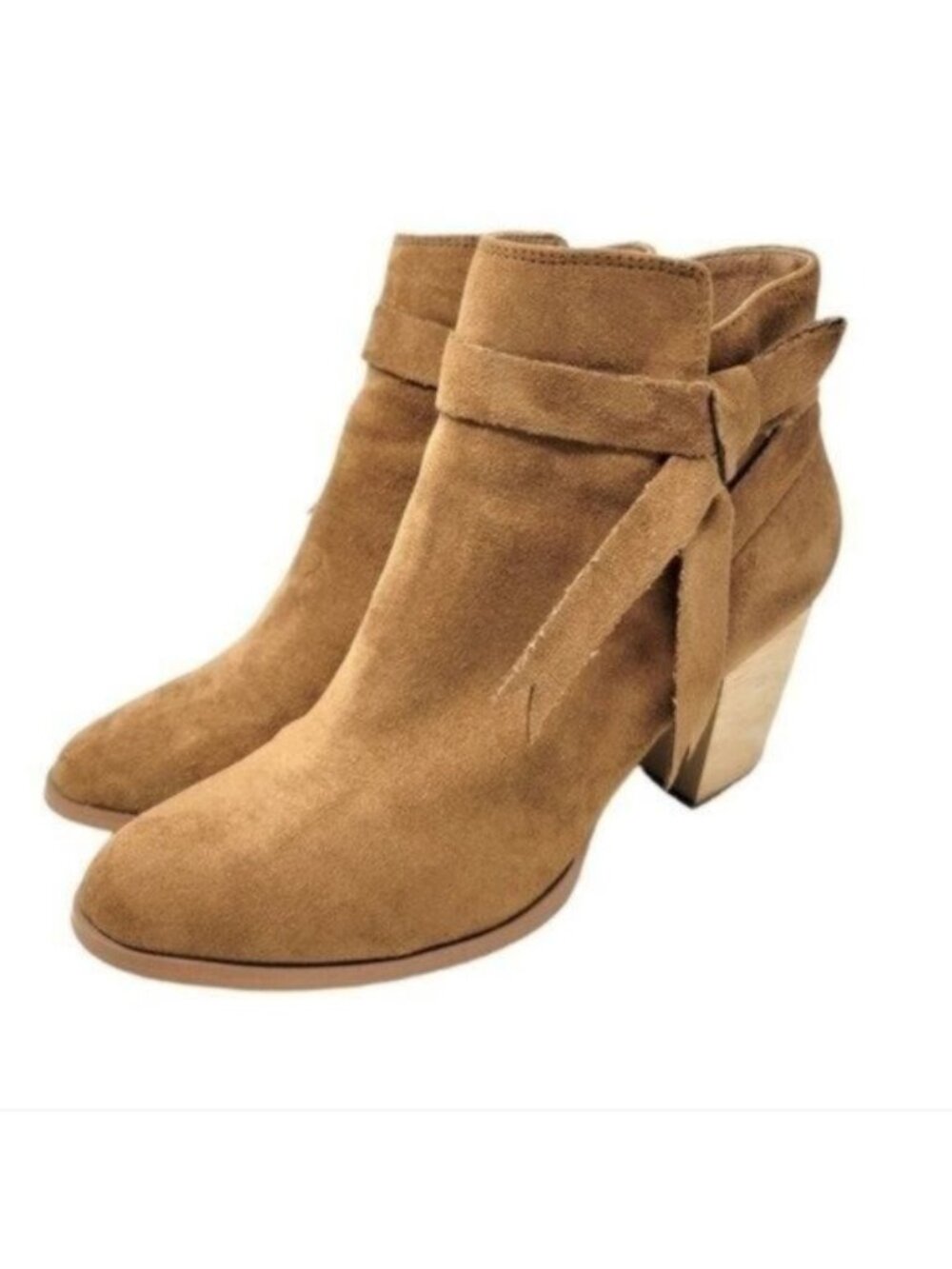 Free people x Faryl Robin Vegan Suede Alameda Booties Tan Brown